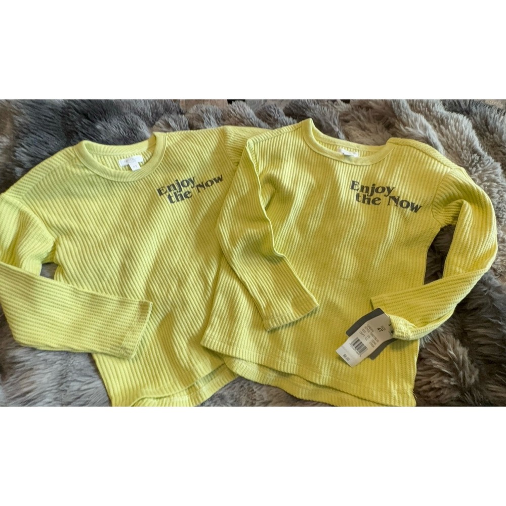 NEW TWO twin girls thermal long sleeve shirts size 4T Grayson Mini brand.
